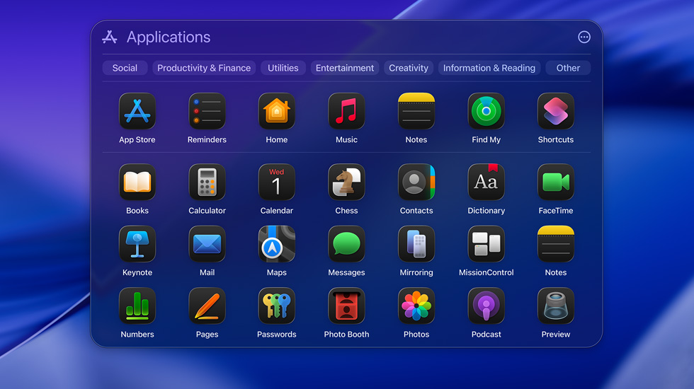 Se muestra una pantalla con diferentes íconos de apps en forma de cuadrícula.