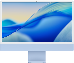 iMac affichant un écran coloré