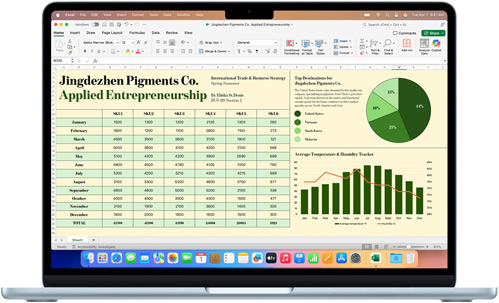 L’app Microsoft Excel affichée sur un MacBook Air