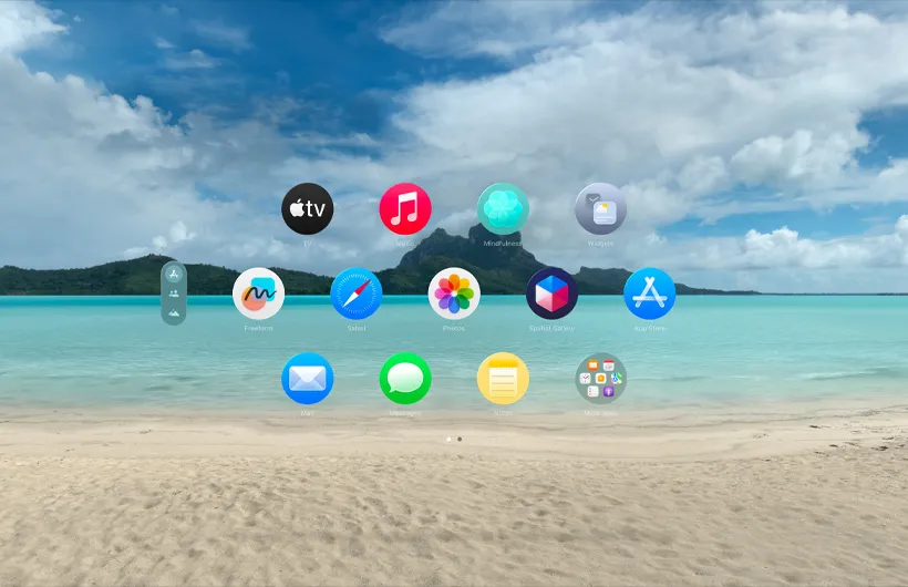 visionOS 內的波拉波拉島環境