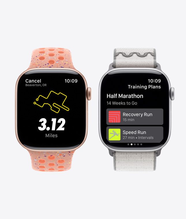 Apple Watch Series 11 devices, Nike Run Club app, and Training Plans features