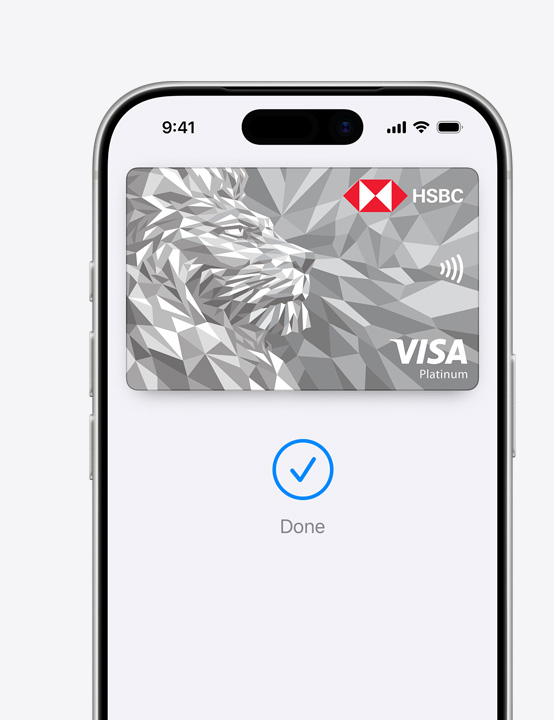 Partial iPhone screen display, showing Mastercard being used in Apple Pay