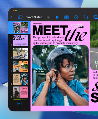 A Keynote window open showing the sleek, streamlined controls.