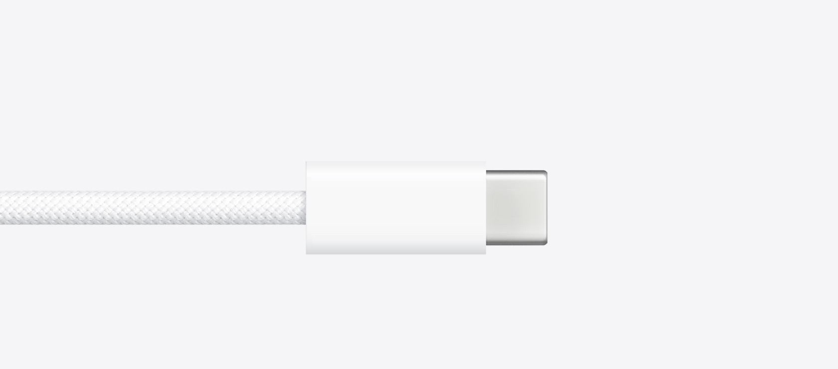 USB-C uzlādes kabeļa tuvplāns.