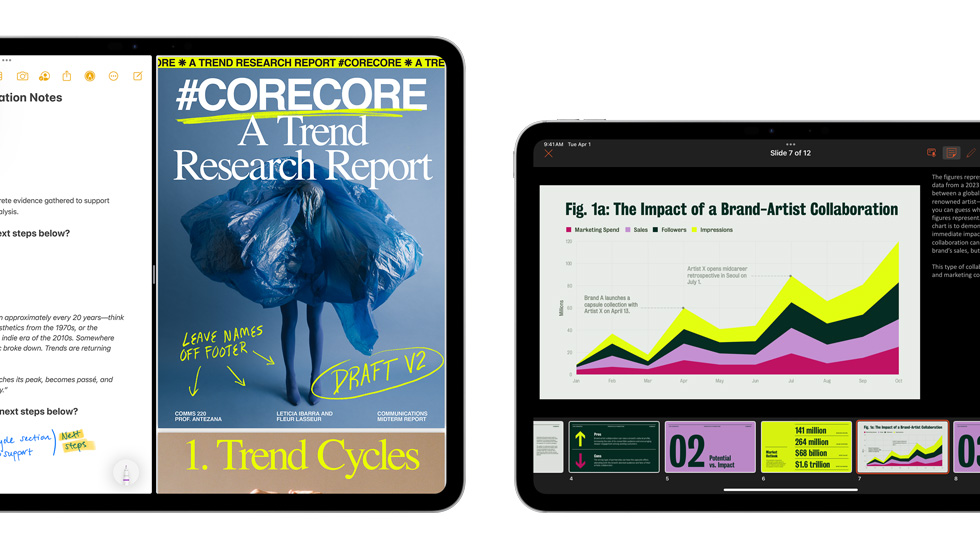 多個螢幕展示備忘錄和簡報。