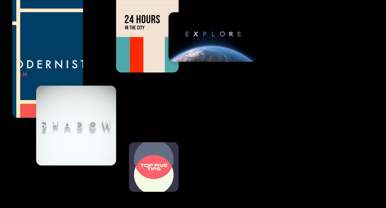 Range of title designs available from the Final Cut Pro library