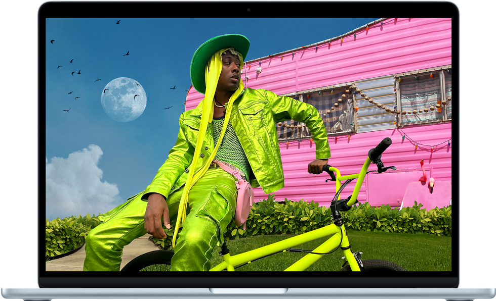 MacBook Air mettant en valeur l’écran Liquid Retina coloré