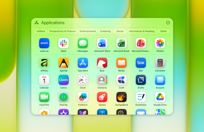 Applications window containing various apps